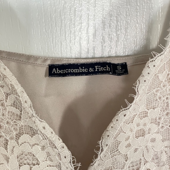 Abercrombie & Fitch Lace Trim Silky Tank Top Bodysuit - Picture 4 of 4